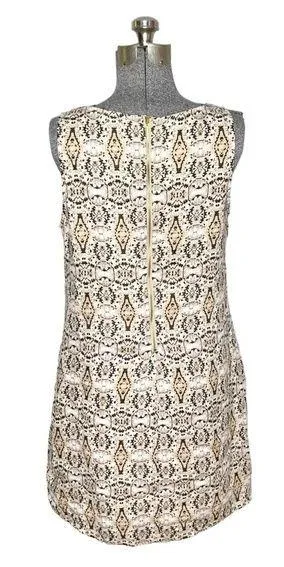 Cynthia Rowley 100% Linen Geometric Ikat Sleeveless Sheath Dress - Image 2
