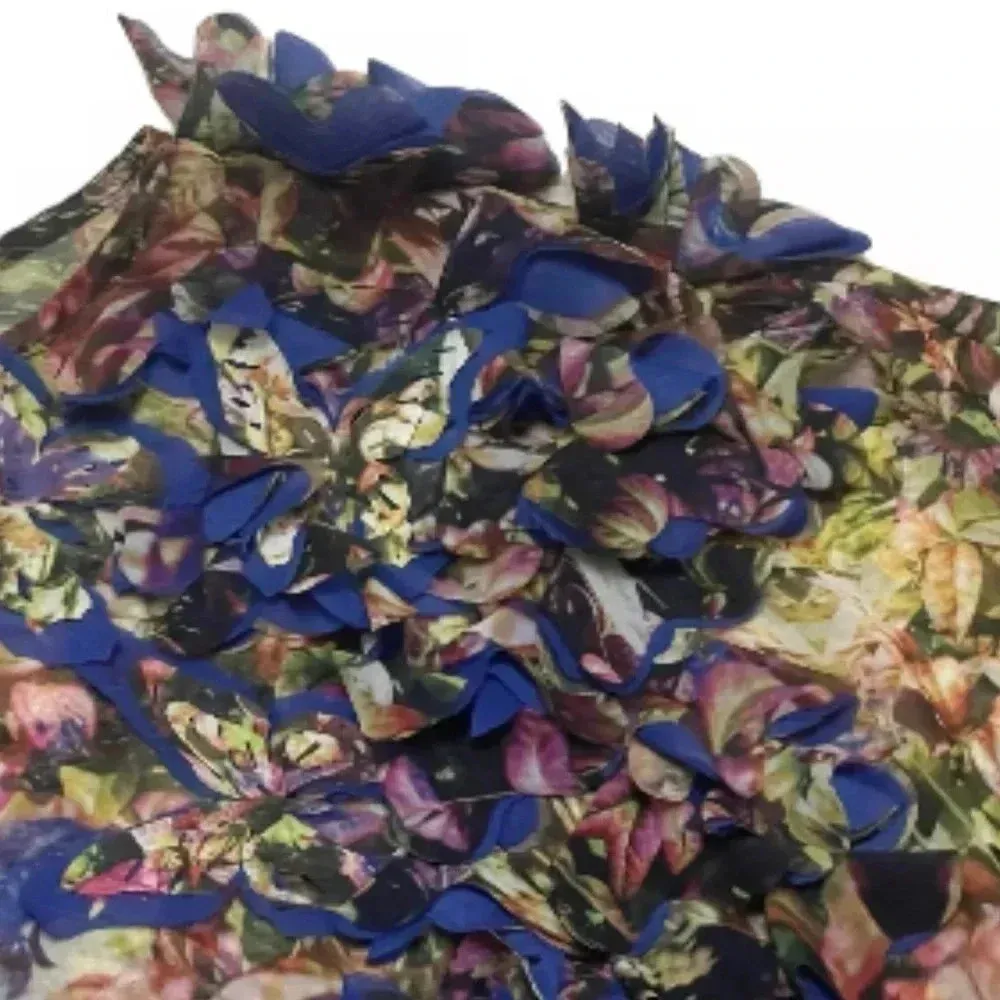 Ted Baker London Floral Multi-Colored Butterfly Sheer Short Sleeve Blouse Size 8 - Image 4