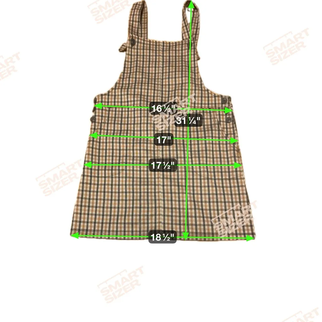 SO Brown Plaid Overall Mini Dress Fall Winter Small - Image 2