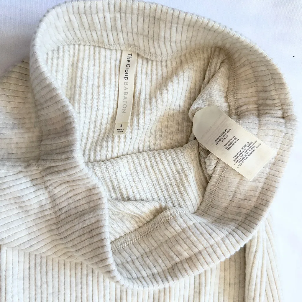 Aritzia Babaton The Group Traverse Ribbed Pencil Midi Skirt - Ivory - S - Image 4