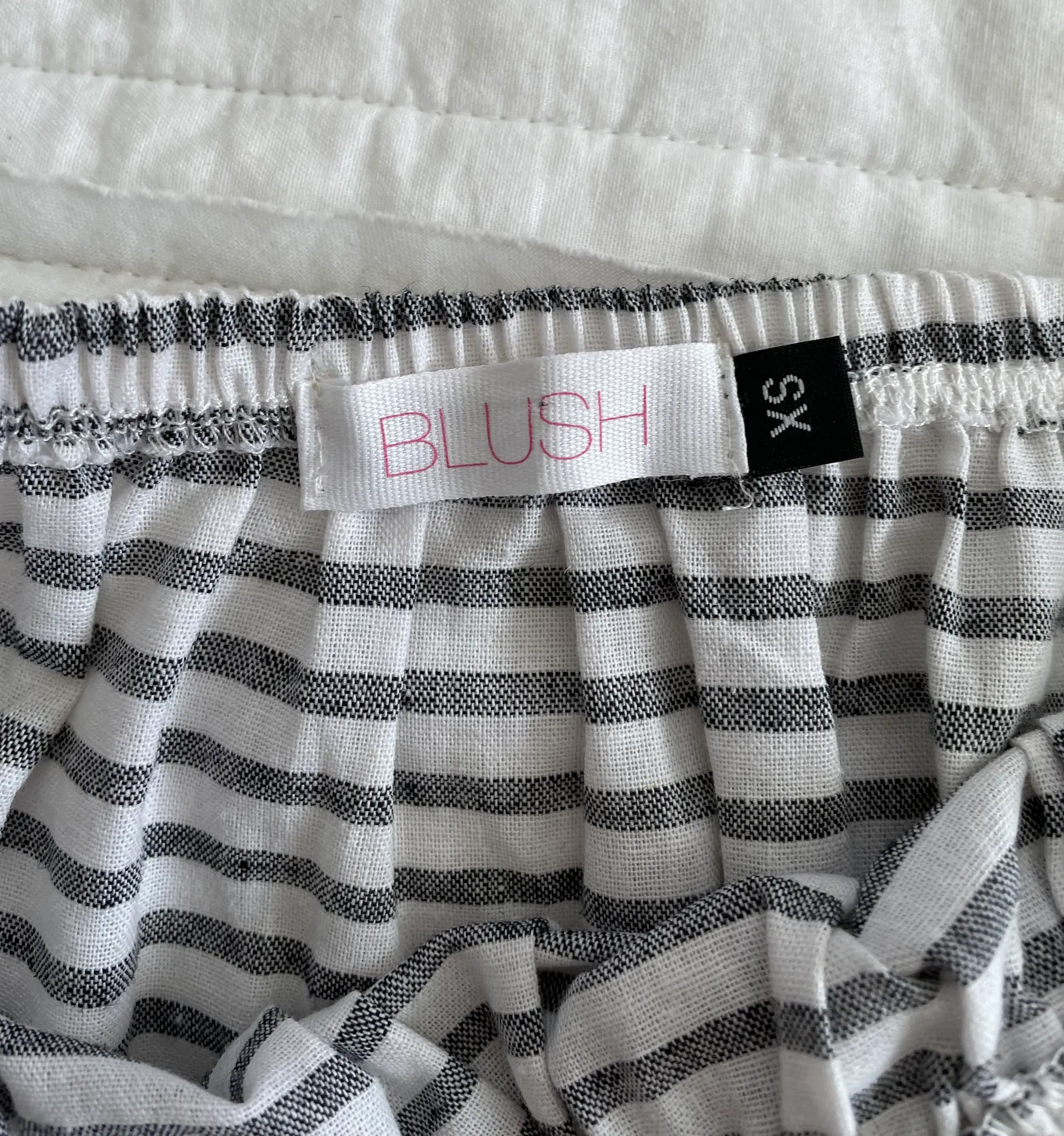 boutique Blue & White Striped Off the Shoulder Top - Image 5