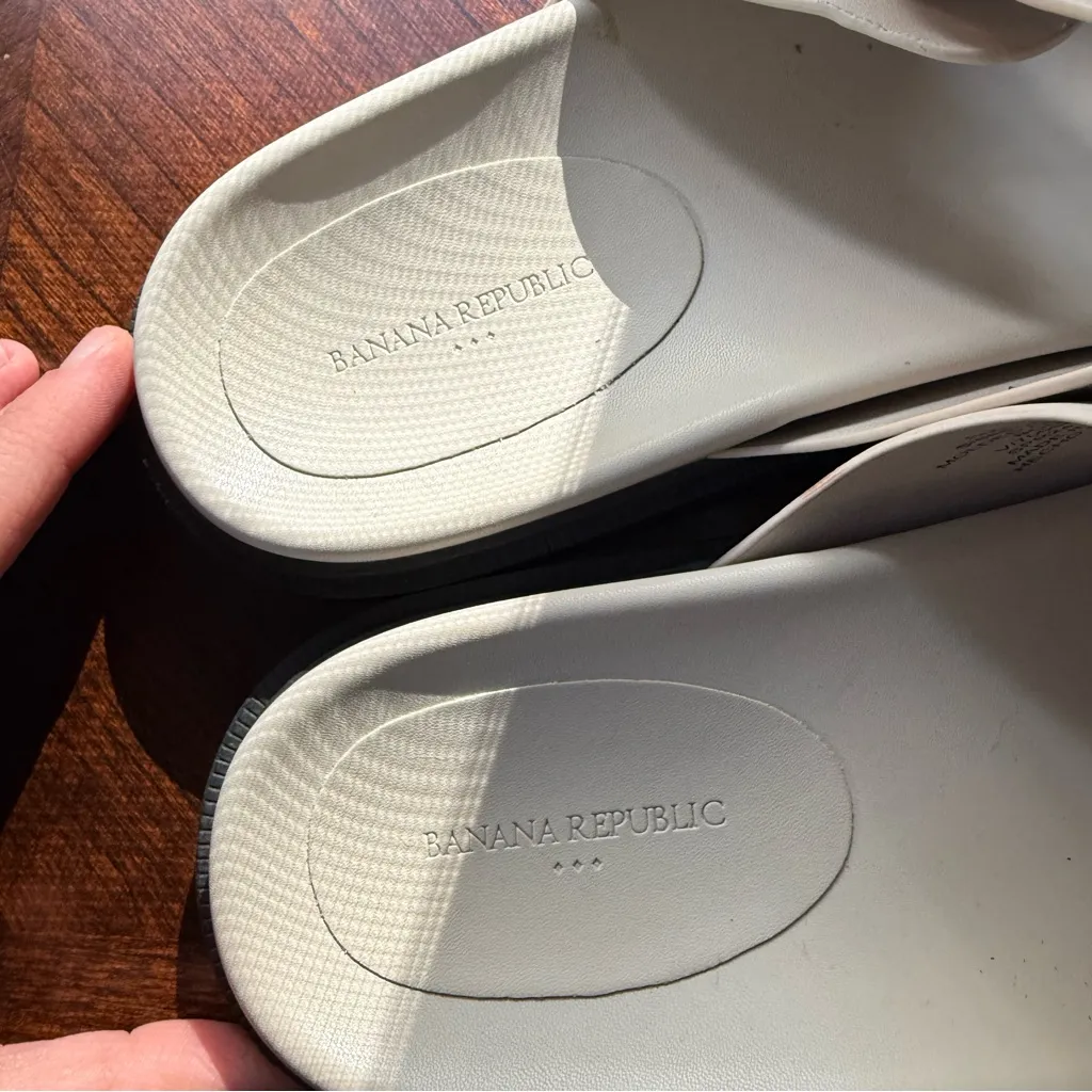 Banana Republic Bone Double Buckle Slide Sandals - Image 5