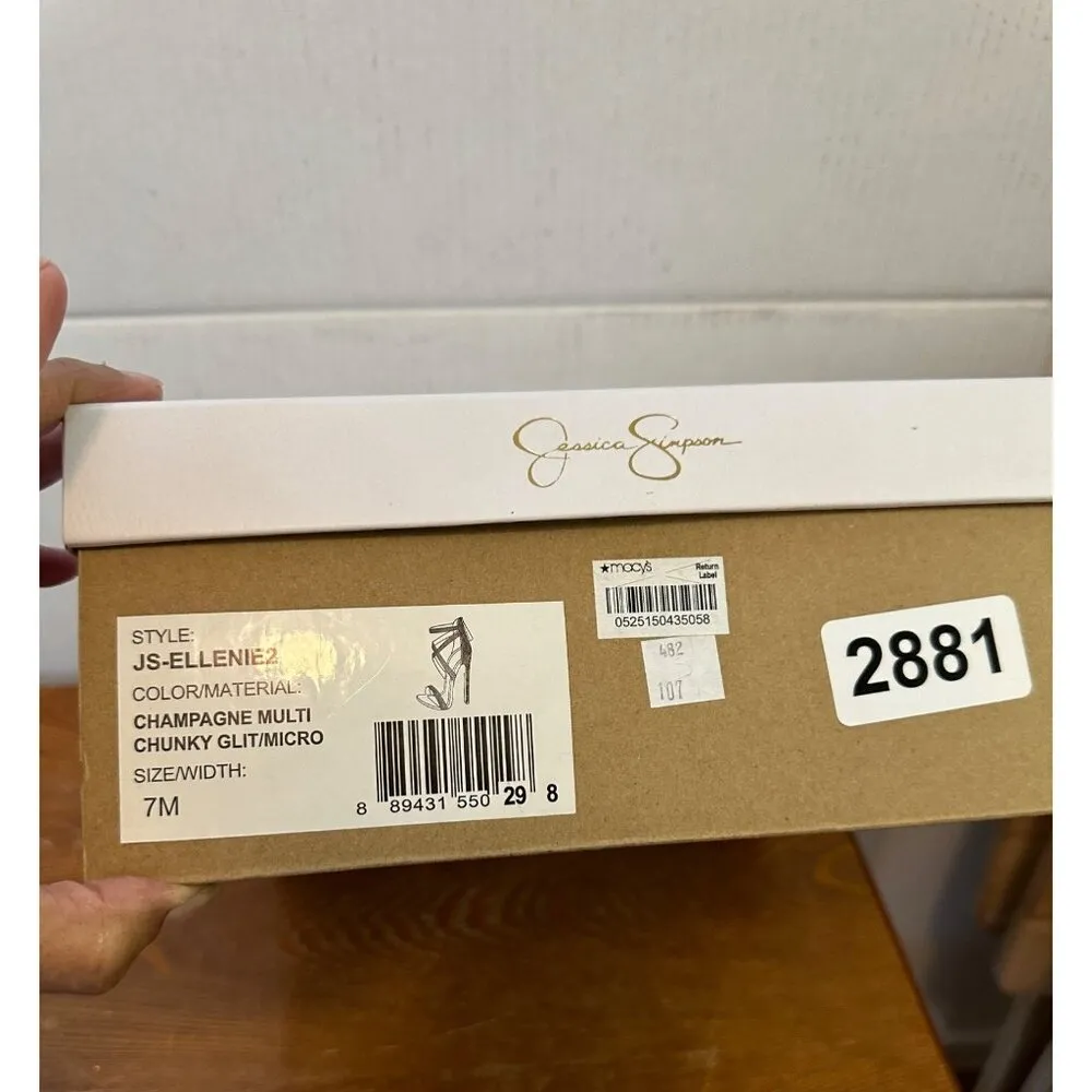 Jessica Simpson Women Stiletto High Heel Sandal  Champagne Size 7 Sku 2881 - Image 13