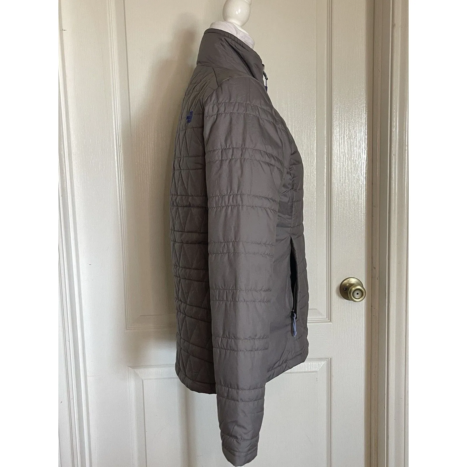 The Northface Grey Blue Puffer ThermaBall Trekker Jacket Women's S Lightweight - Image 3