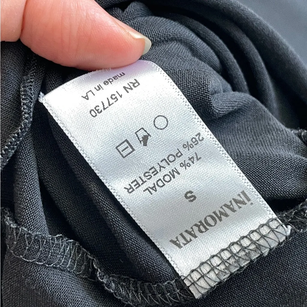 Inamorata Crop Tshirt mesh baby tee womens Black (small) basic layering sheer - Image 7