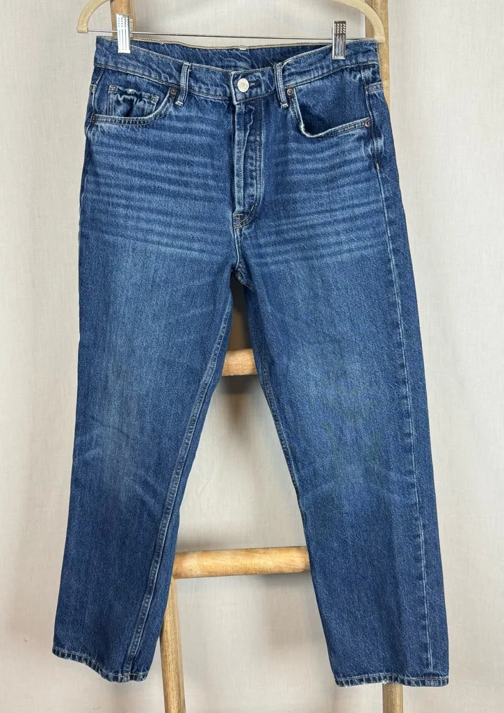 Massimo Dutti Women’s Size 8 EU 40 High Rise Straight Leg Blue Denim Jeans - Image 1