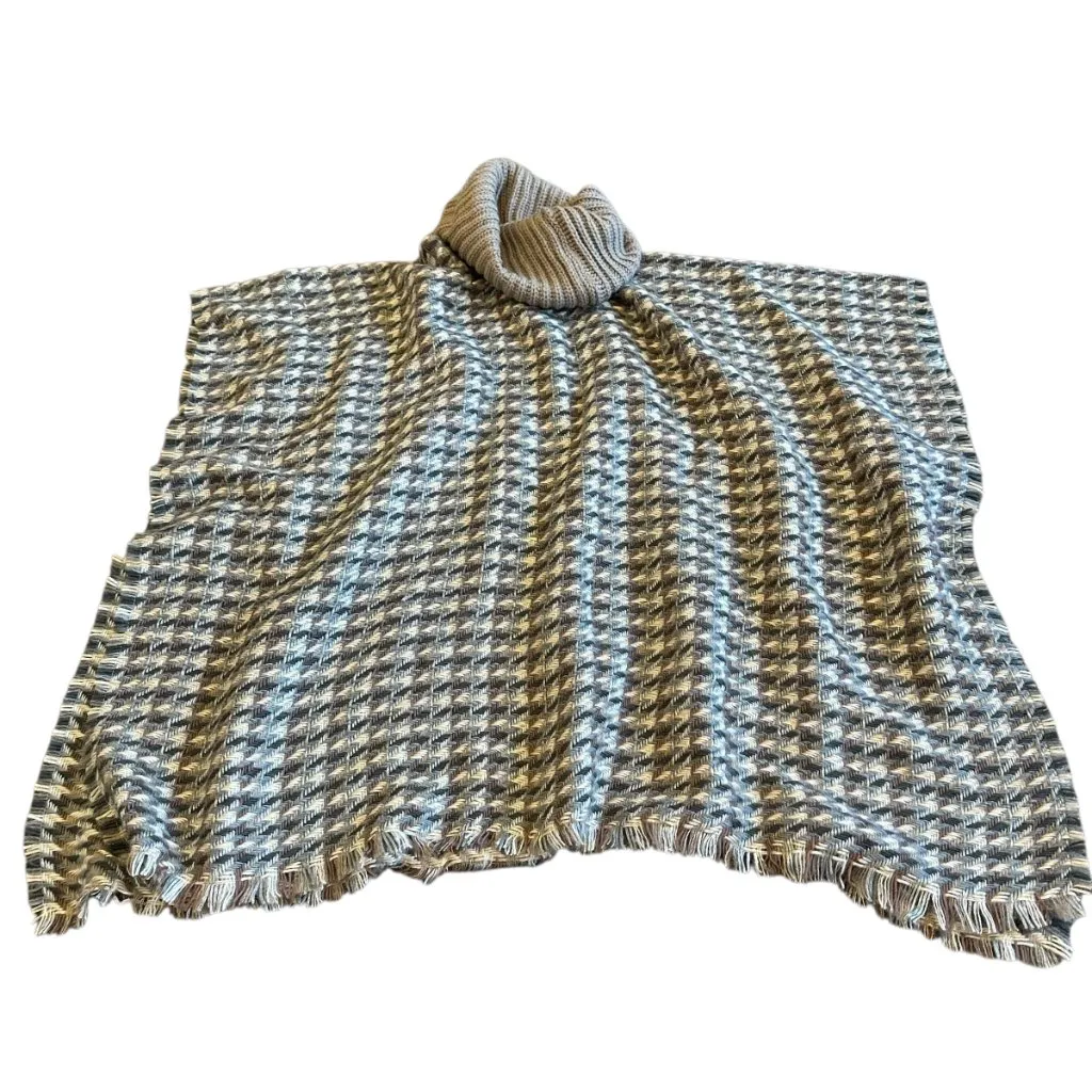 Fraas The Scarf Company Turtleneck Shawl Stretch Plaid Fringe One Size NWT Tan - Image 6