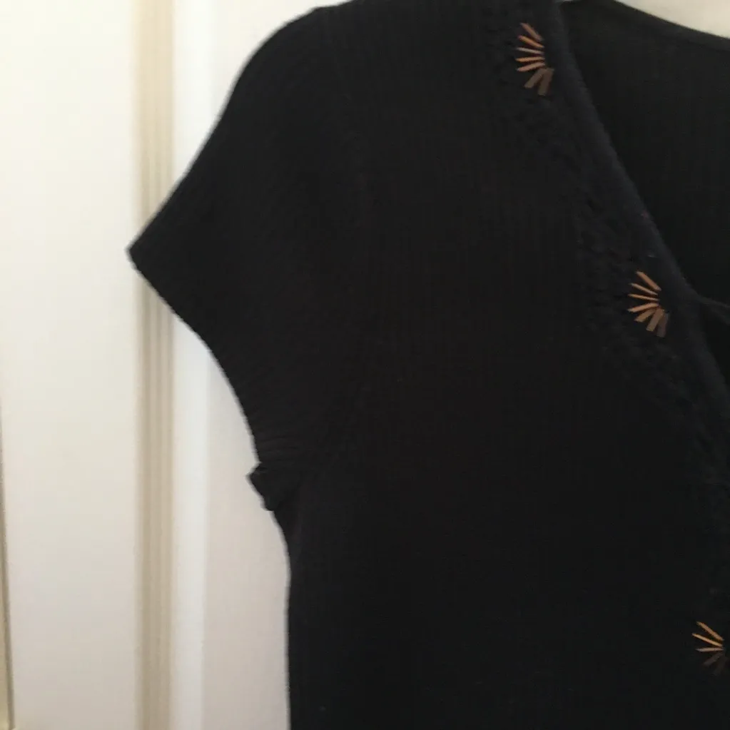 FINAL MARKDOWN Ladies rqt cap sleeve knit top (M) Black Size M - Image 3