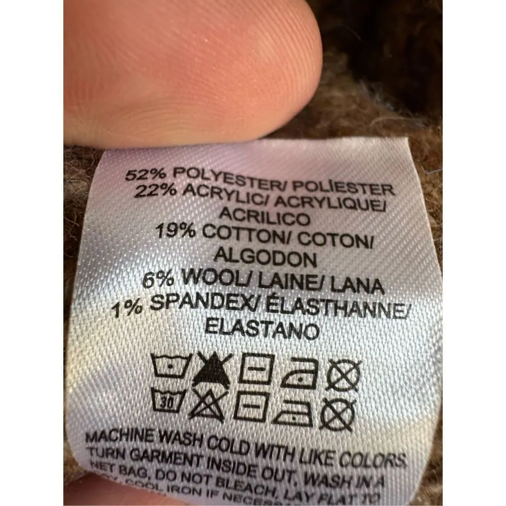 Lucky Brand chunky brown button wool shaker cardigan sz M women’s knitted cozy m - Image 5