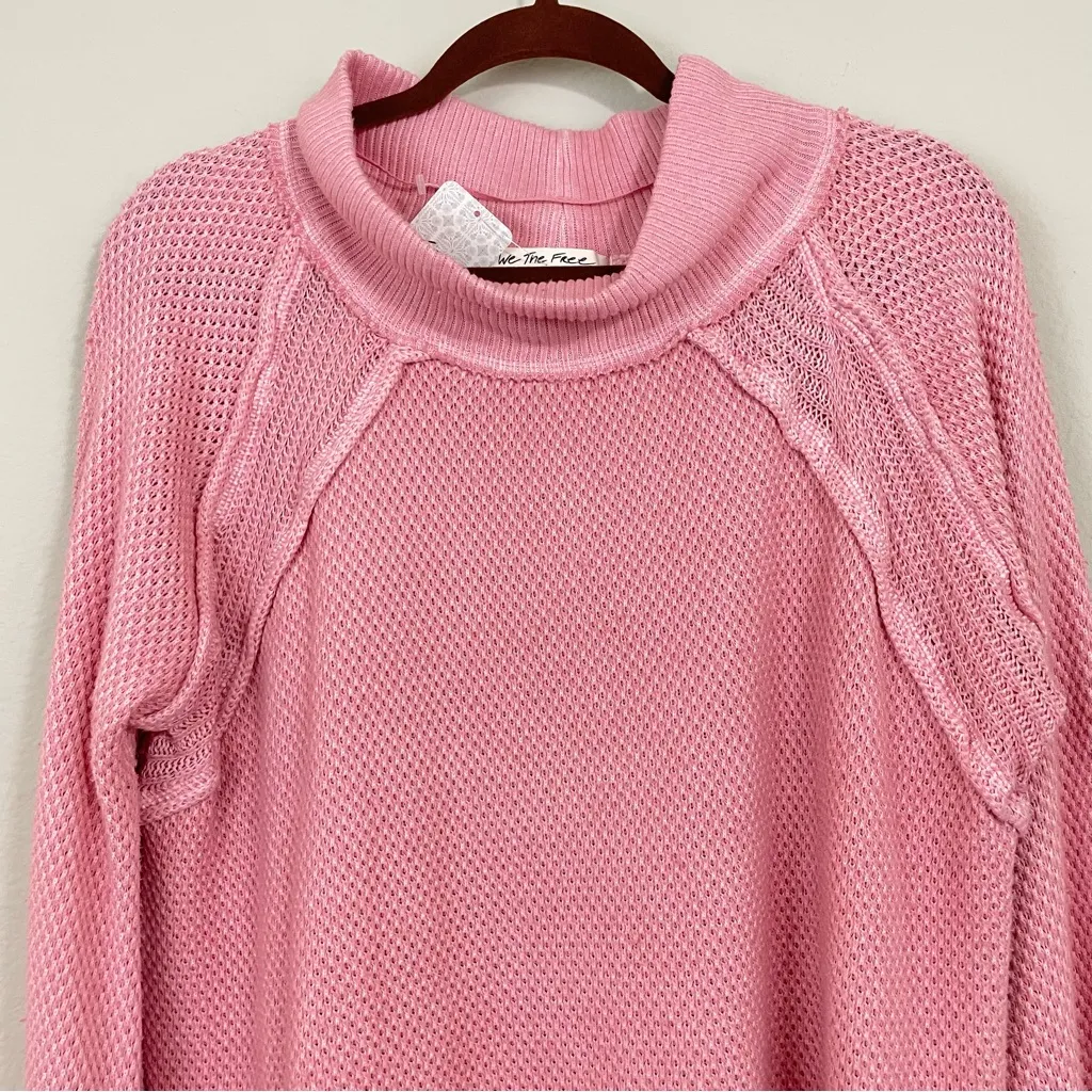 Free People She’s‎ a Keeper Vented-Hem Slouchy Tunic Sweater Pink NWT Size XS - Image 7