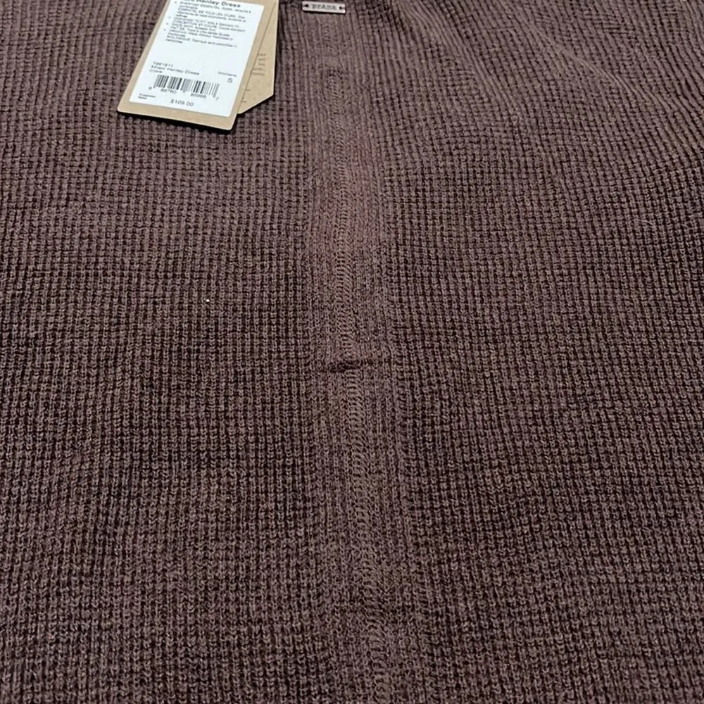 prAna Womens Milani Henley Dress Clove Small Organic Sweater Waffle Knit - Image 9