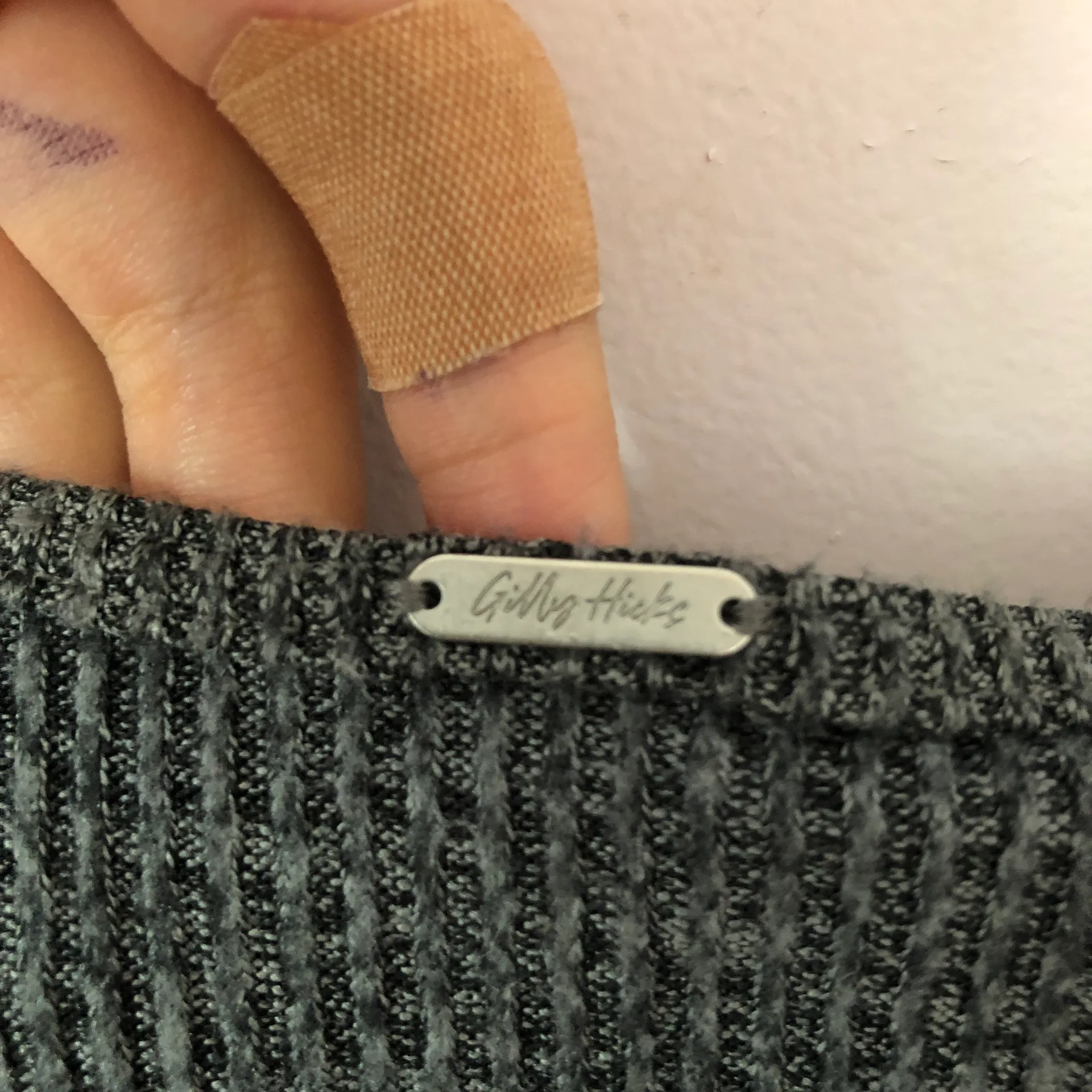 by Hollister Ruched Drawstring Gray Ribbed Cropped Tank - Image 6