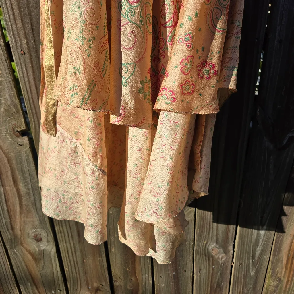 Jinkys Long Silk Wrap Skirt Sz L Orange Size L - Image 2