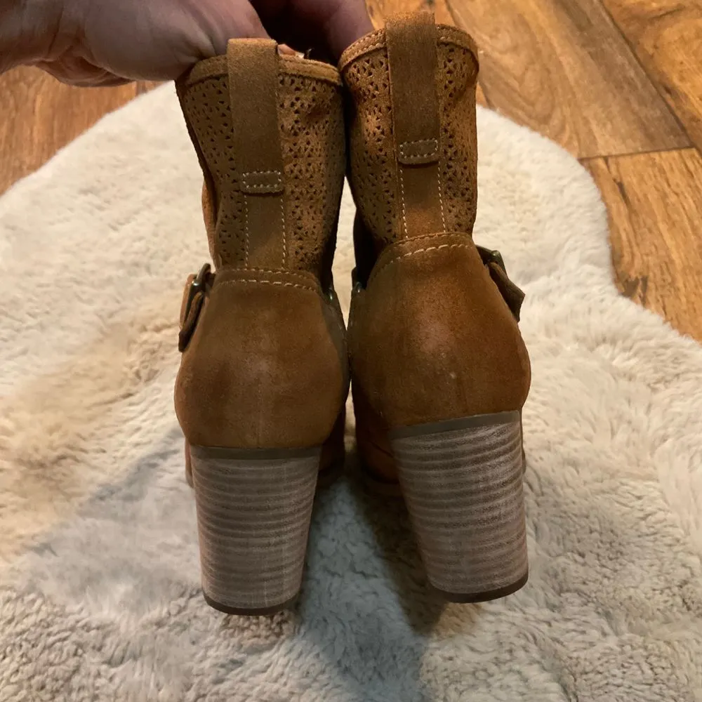 Timberland Heeled Boots Size 9 Earthkeepers Ankle Buckle Tan Block‎ Heeled - Image 6