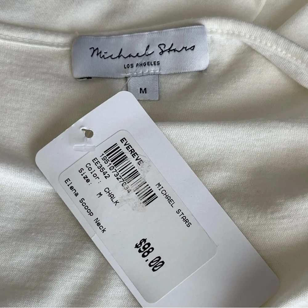 Michael Stars Elena Scoop Neck Media Boxy Tee Women’s Size M Neutral Lightweight - Image 8