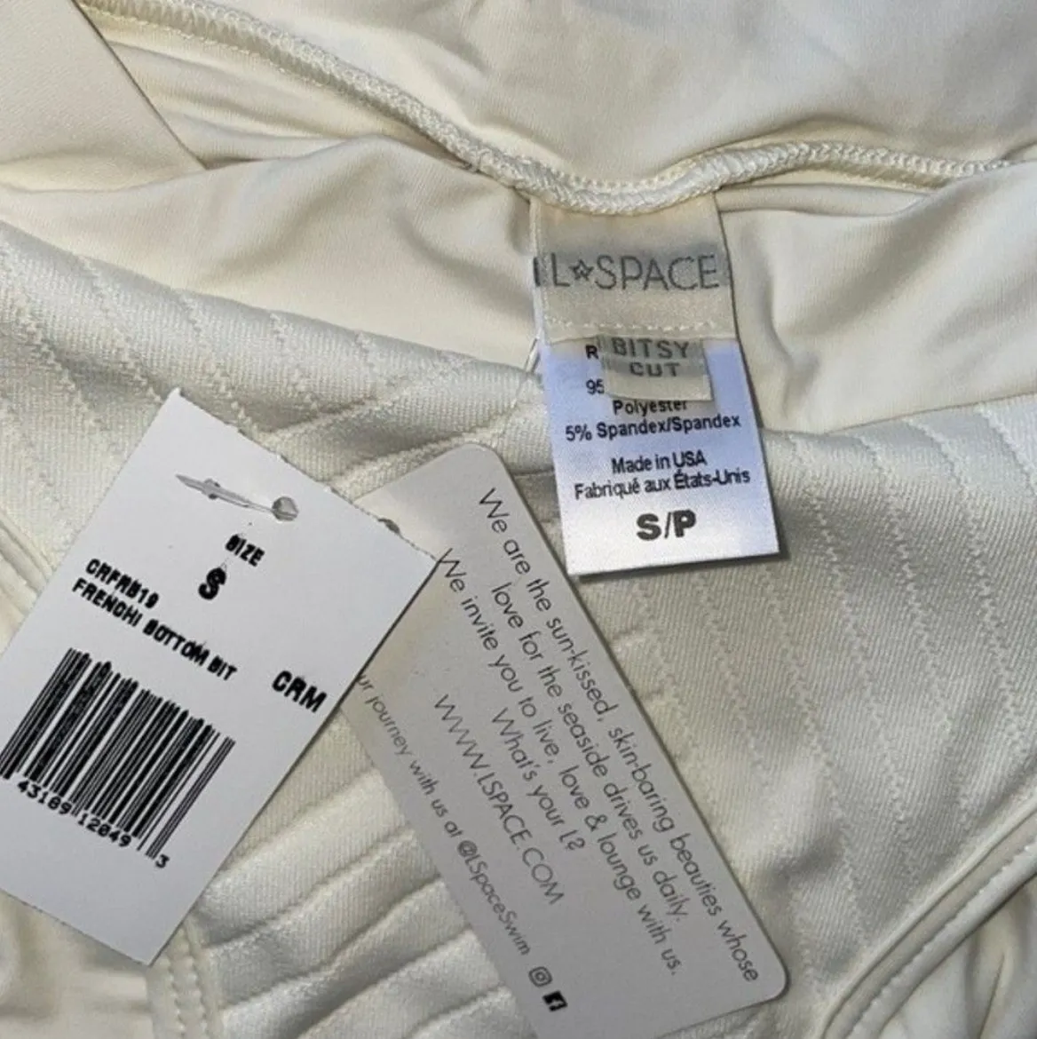 Womens Size Small Frenchi Bikini Bitsy Cut Bottom in Cream - Image 10