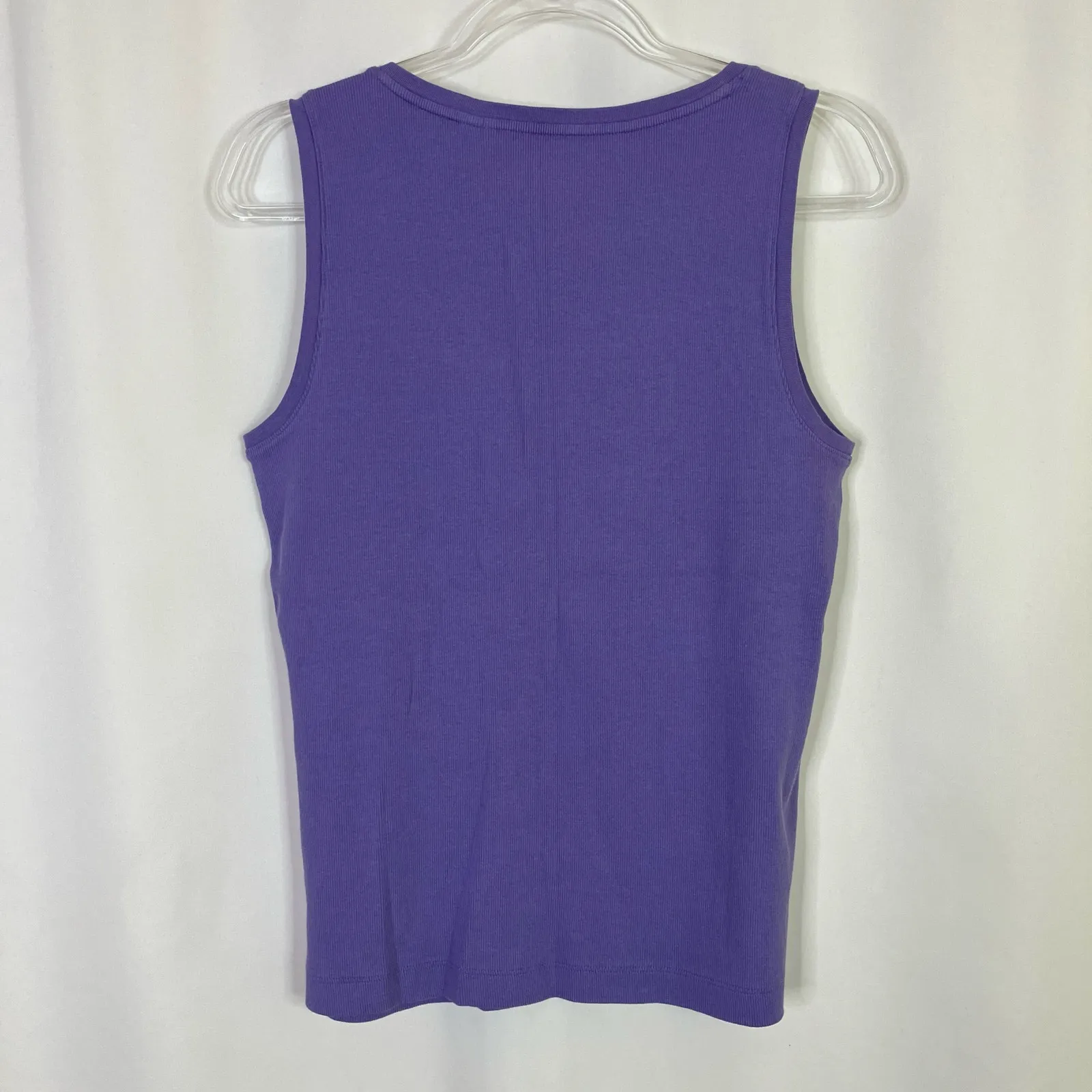 Chico's Purple Ribbed Knit Tank Top True Color Tees Chicos 2/ US Womens Large - Image 4