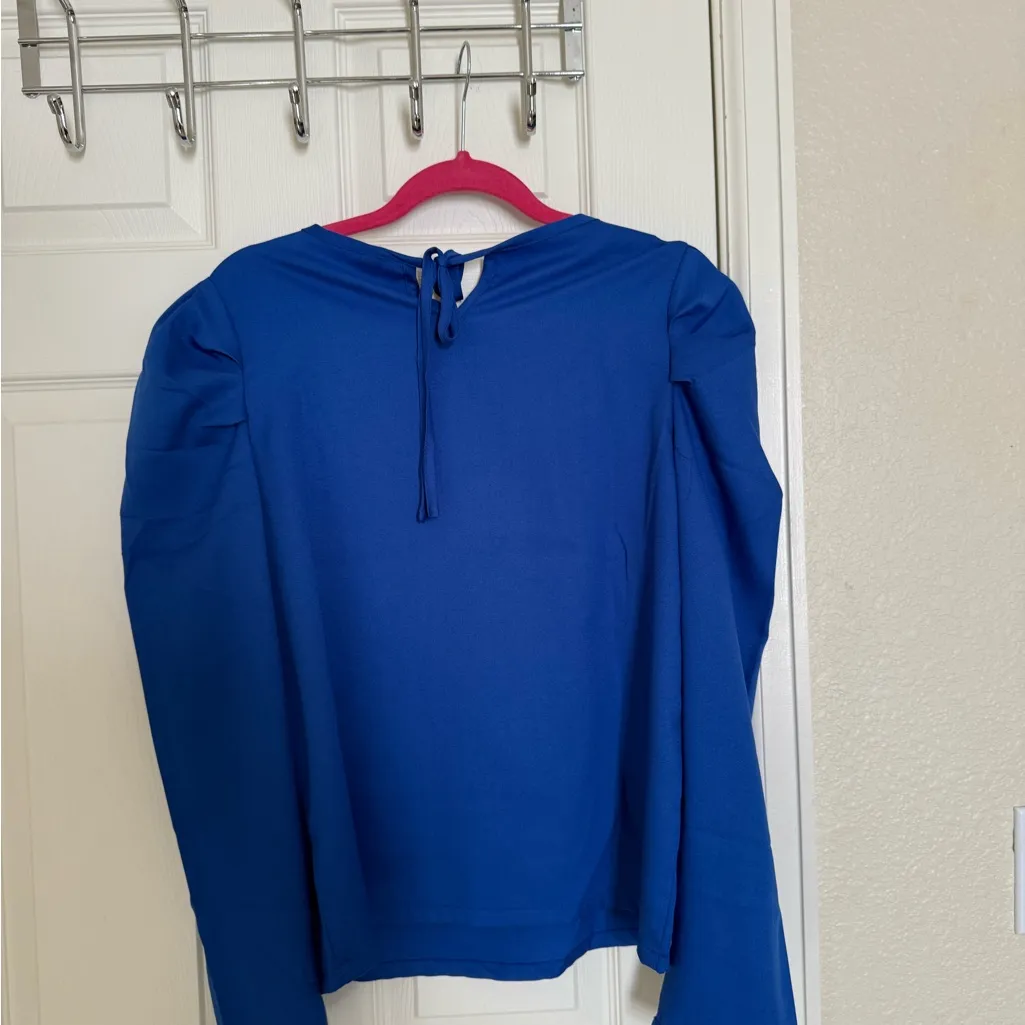 SHEIN Royal Blue Long Sleeve Blouse Top - Image 6
