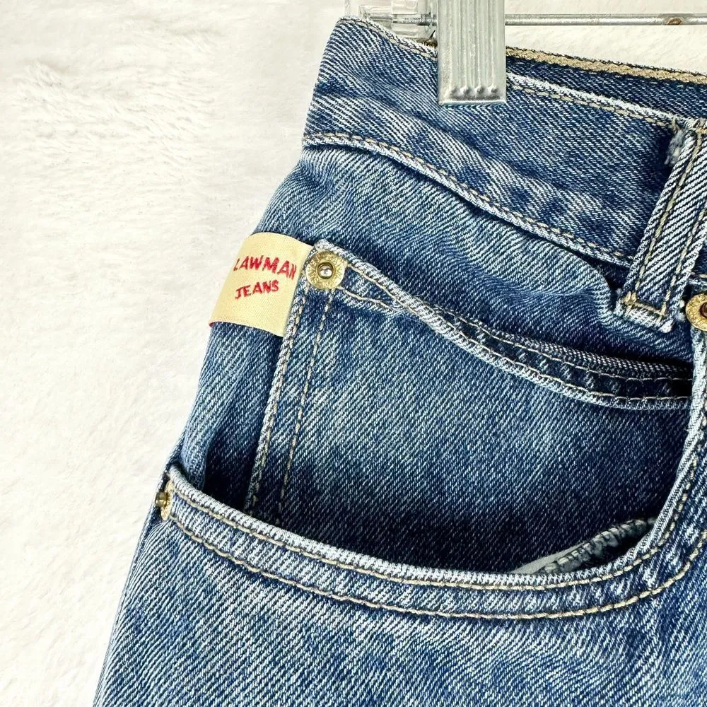 Lawman Vintage Western Tapered Leg Mom Jeans Size 4 Medium Wash Rigid Denim - Image 5
