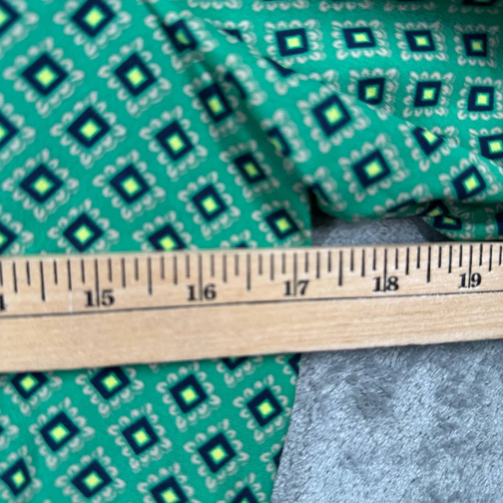 J. Crew Green Geometric Print Long Sleeve Elastic Waist Mini Dress Womens Size 4 - Image 9