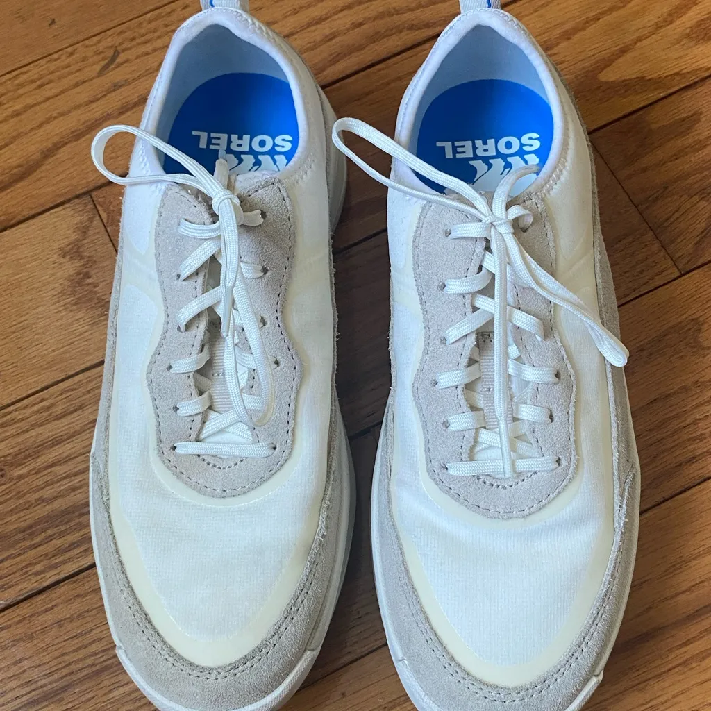 Women's Sorel Ona White Beige Chunky Sneakers Size 9.5 NL4855-125‎ - Image 2