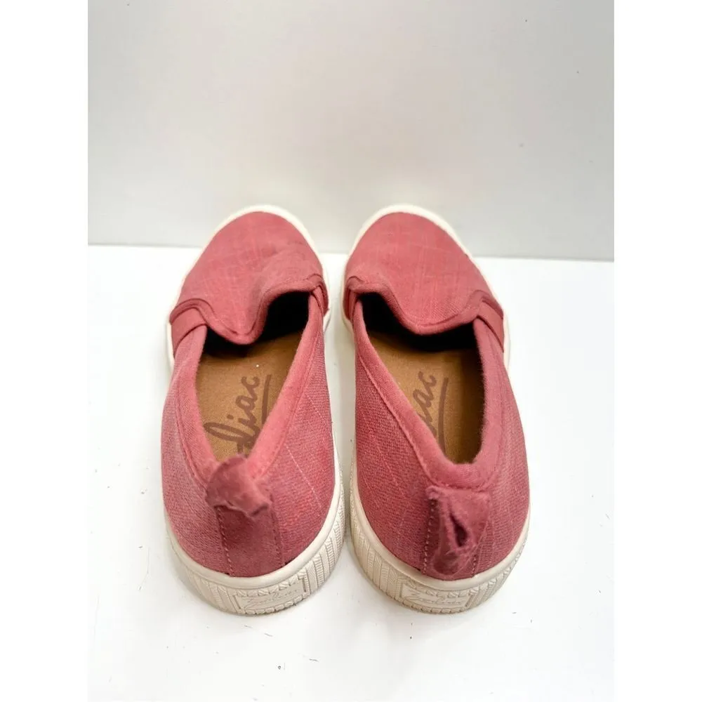 Zodiac Sneakers Womens Size 9 Burgundy Canvas Leather Slip On Shoes‎ Red - Image 5