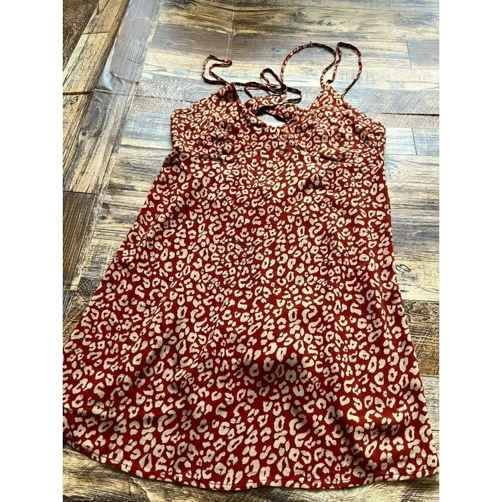 NWOT Kendall + KYLIE bohemian Mini sundress dress MEDIUM burnt orange Tan - Image 7