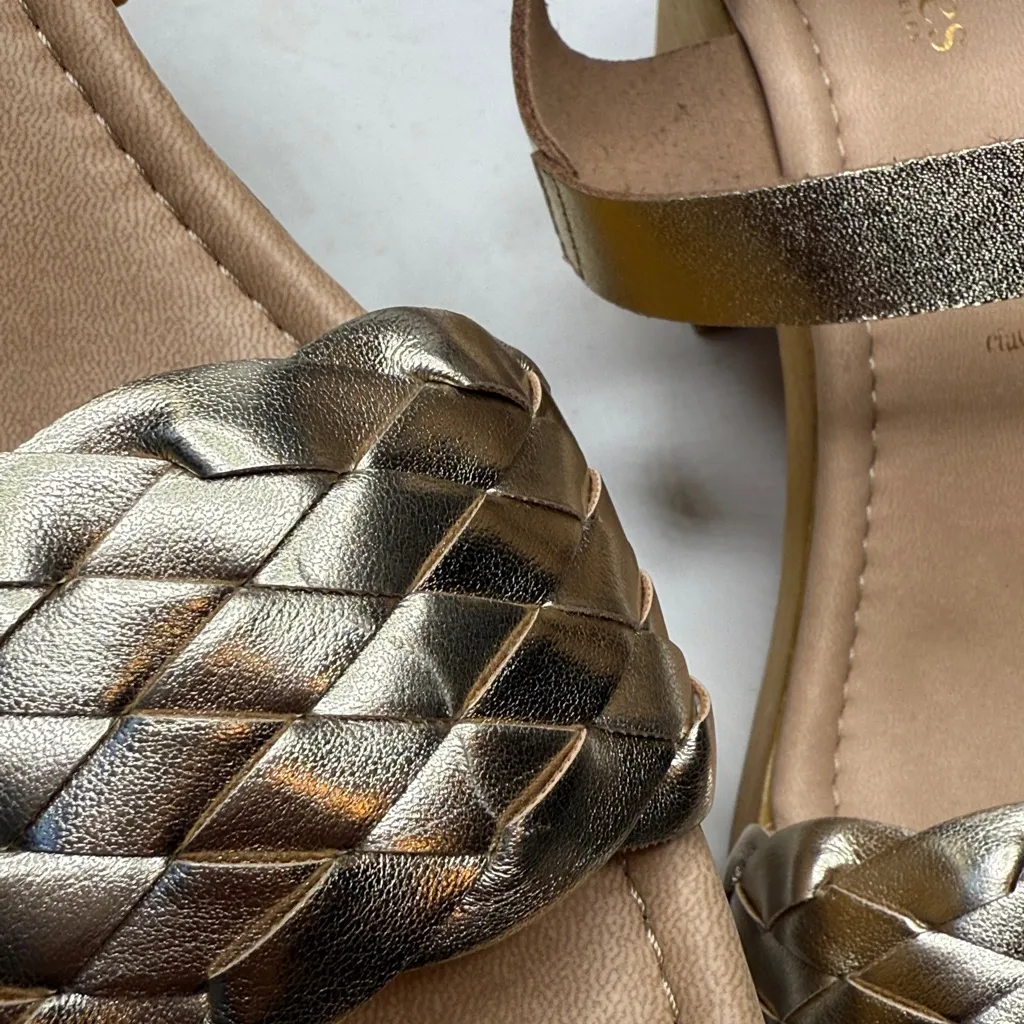 Seychelles  Timber Gold Metallic Platform Wood Chunky Block Heel Sandal NEW - Image 11