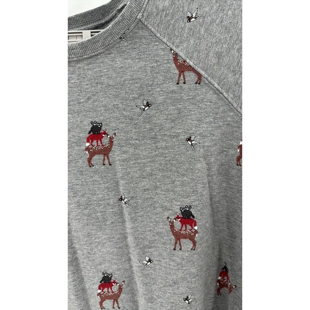 Torrid Christmas Gray Pullover Sweatshirt fall animal Novelty Print Crewneck 2x - Image 3