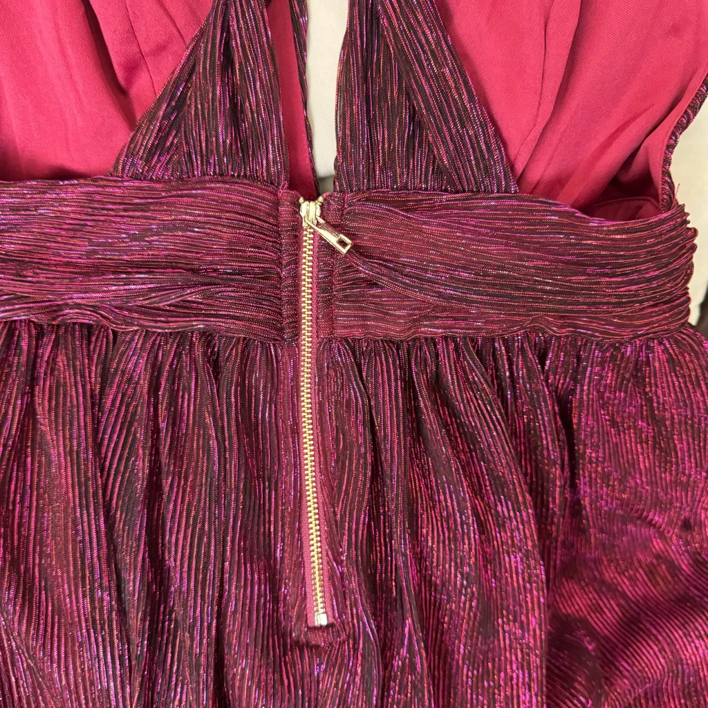 Lulus Ailey Metallic Pink/Red/Magenta Prom Formal Skater Dress Size XS - Image 10