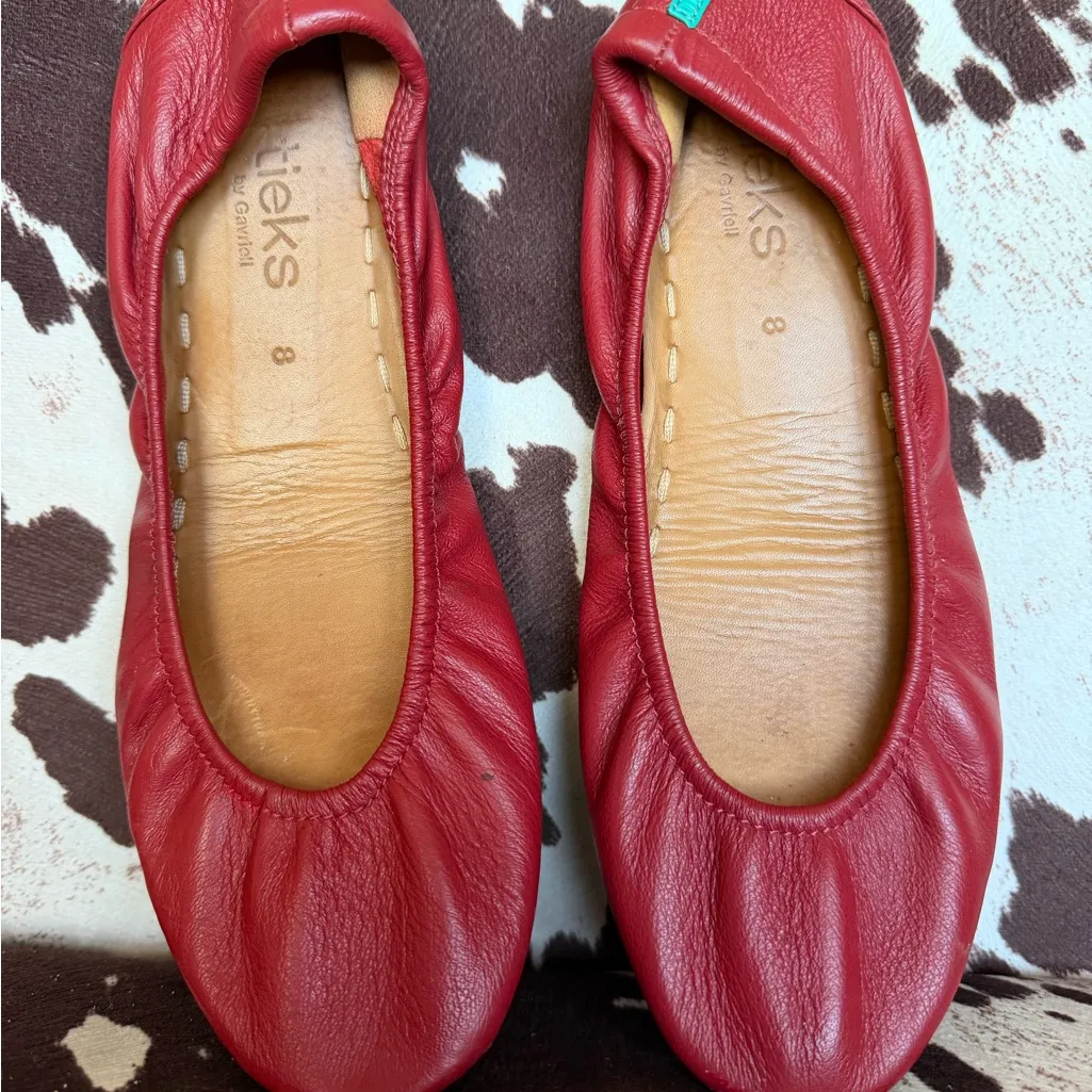 Tieks Red Leather Ballet Flats - Image 2