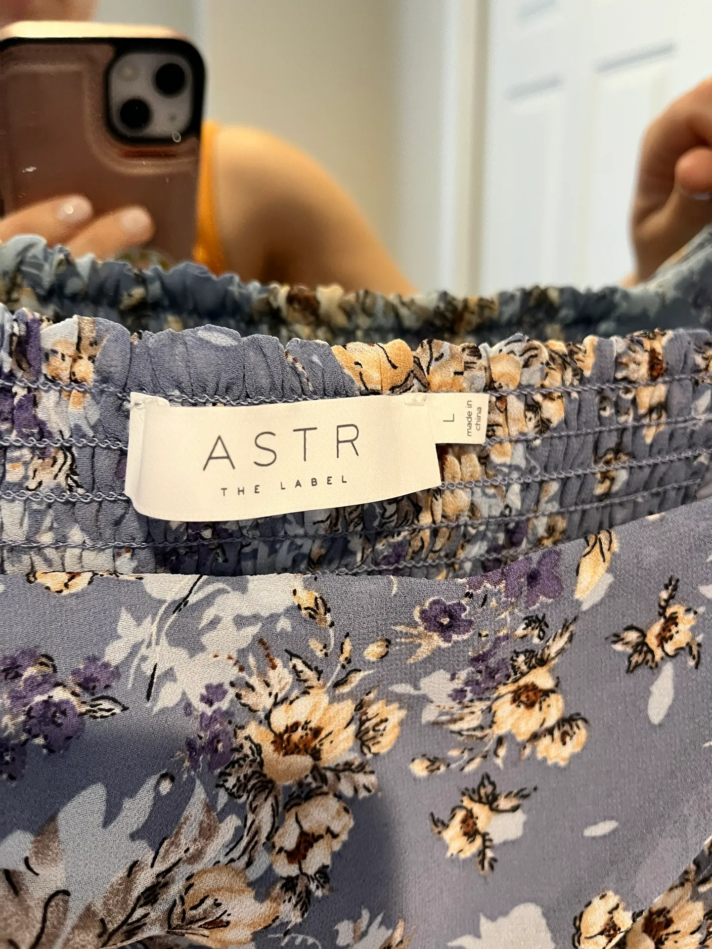 ASTR Blue Floral Midi Dress - Image 4