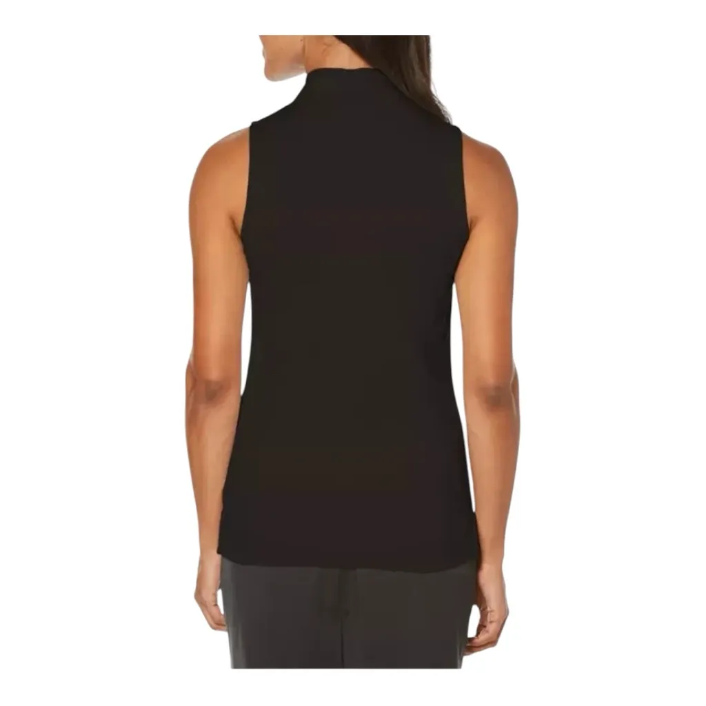 PGA TOUR NEW! Women's AirFlux™ Solid Sleeveless Golf Polo Top Black XS - Image 2