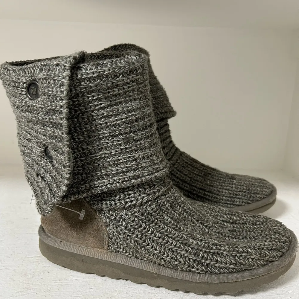 UGG Charcoal Knit Fold-Over Boots - Image 3