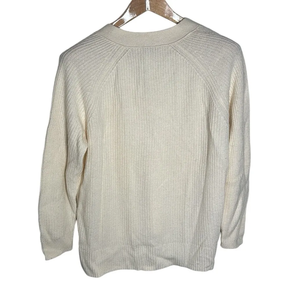 Madewell Lyle Ribbed Henley Sweater in Lighthouse Size M - Image 3