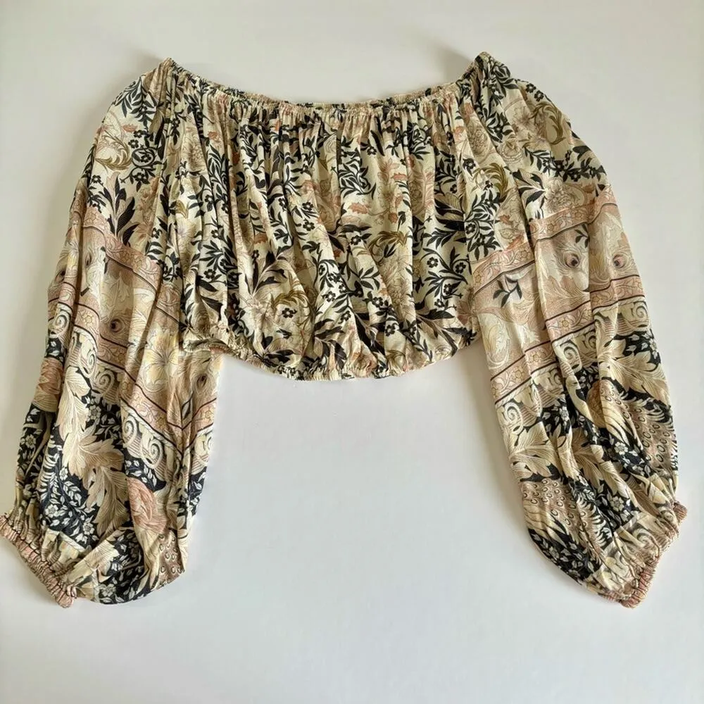 Spell & The Gypsy Pearl Oasis Off the Shoulder Cropped Floral Blouse Size Small - Image 2