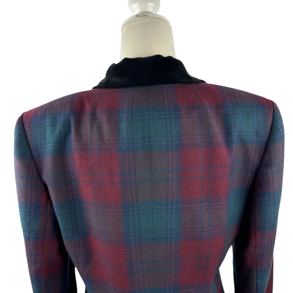 Giorgio Sant Angelo Collectible Gold Women Blazer Velvet Collar 100% Wool Size 8 - Image 7