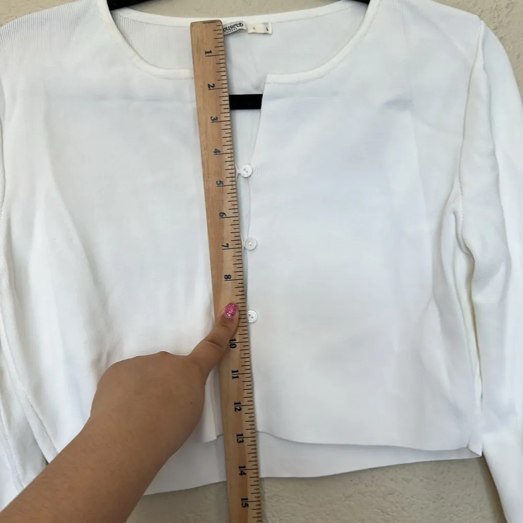 HOUSE OF‎ CB 'Eloise' Ivory Cropped Cardigan NWOT - Image 8