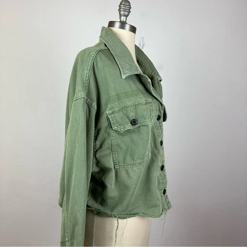 All Saints Olive Green Shirt Jacket - Image 3