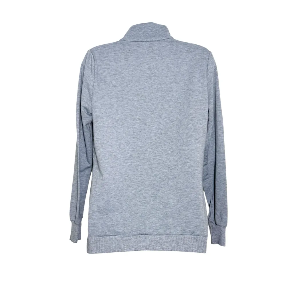 Women’s Quarter Zip Quilted Sweater‎ size S Gray - Image 5