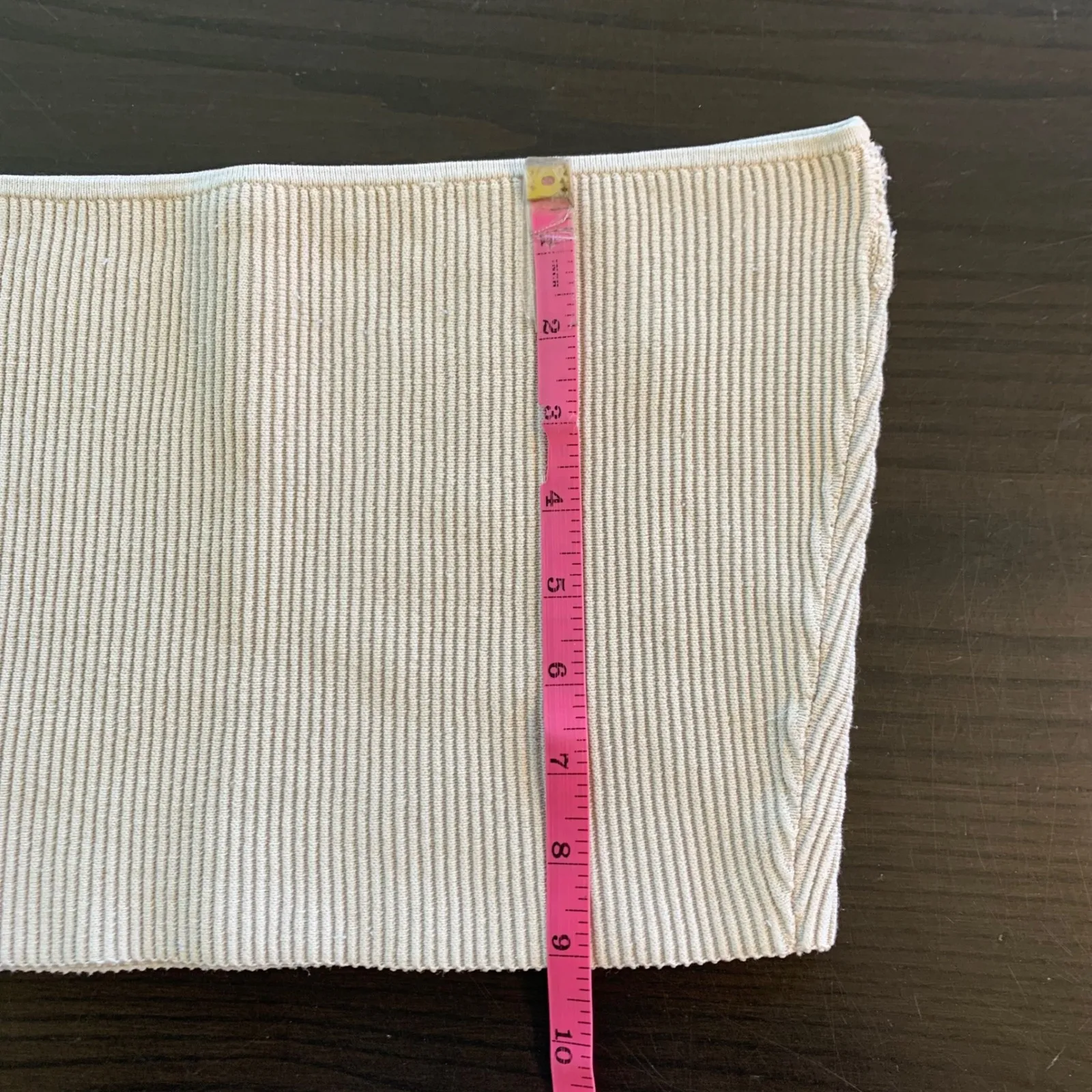 BABATON Beige Ribbed Knit Tube Top Bandeau M Neutral Basic Capule Layering - Image 8