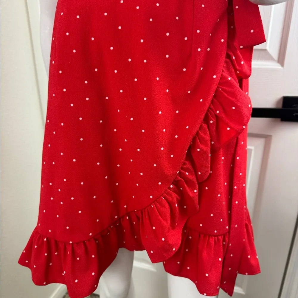 She + Sky Ruffle Dress Burgundy Maroon Dark Red Size L.   B15 - Image 8