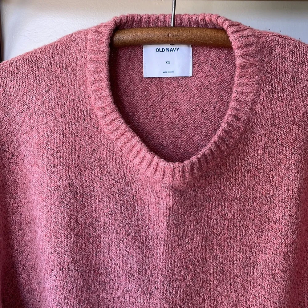 Old Navy Heather Pink Supersoft Oversized Crew Neck Sweater Size XXL - Image 2