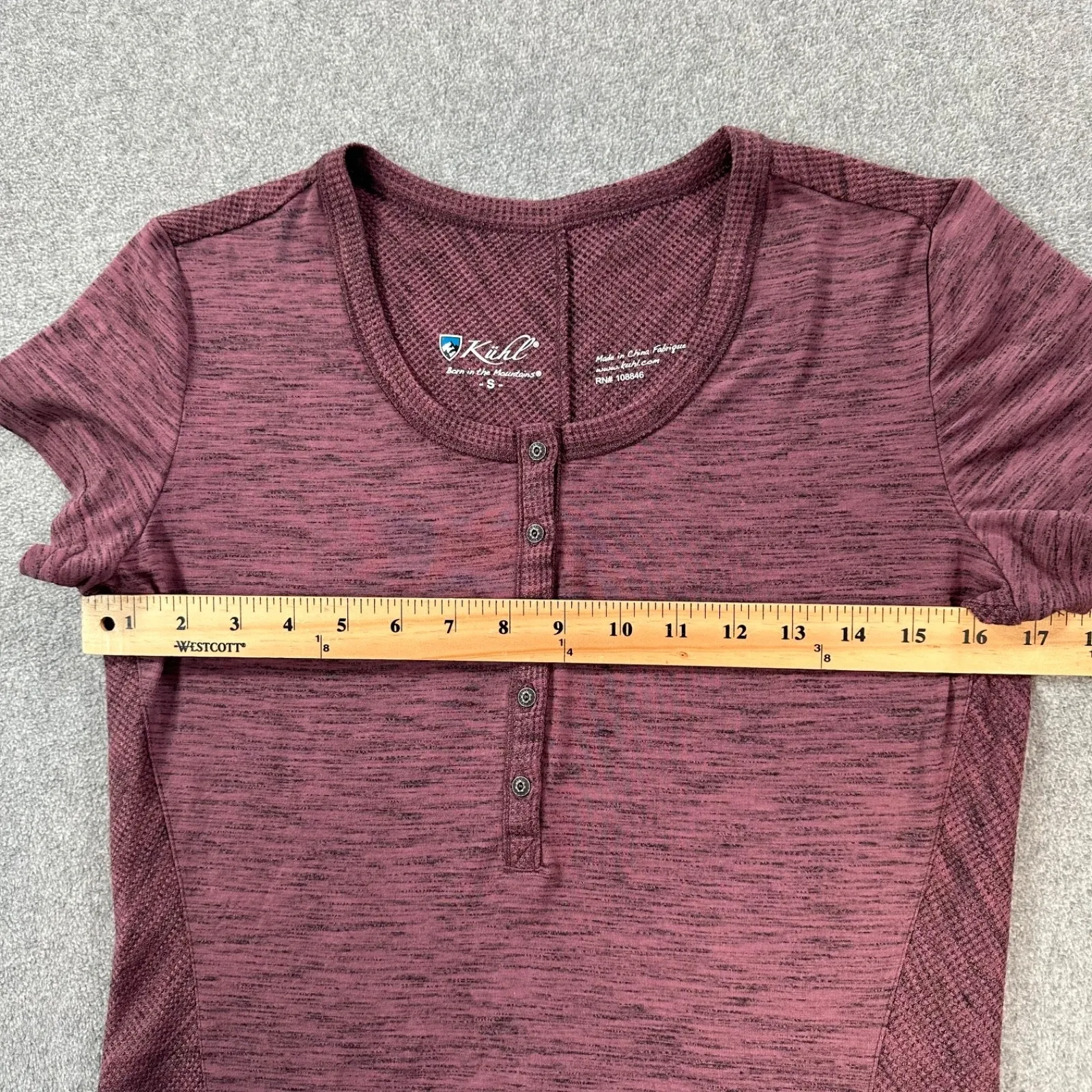 KUHL Svenna Short Sleeve Henley Knit Top Women's Small Short Sleeve Purple 1820 - Image 6