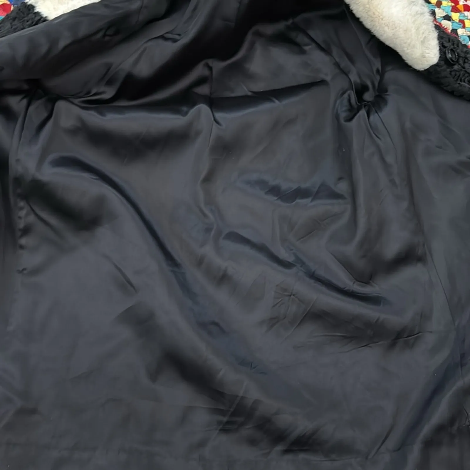 Vintage 50s/60s Item House Union Made Black Faux Persian Lamb Beatnik Coat Size undefined - Image 6