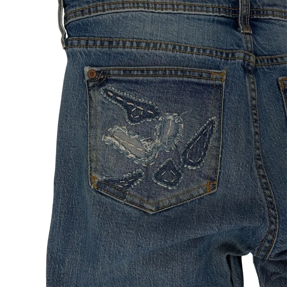 Anthropologie Pilcro  Embroidered Patchwork Slim Boyfriend Jeans, size 26 - Image 13