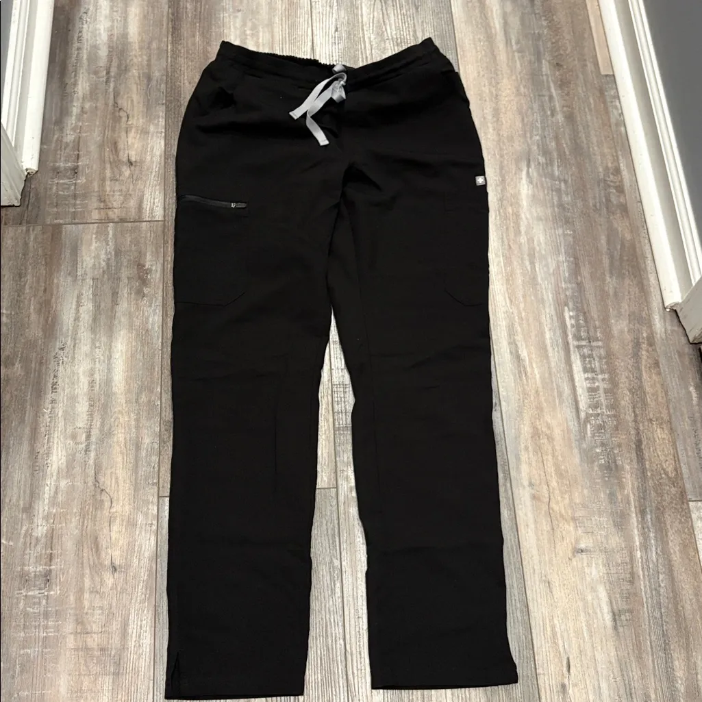 Figs Black Yola Cargo Pocket Scrub Pants Small - Image 4