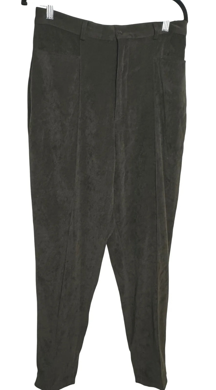 Giorgio Sant Angelo Women's Olive Green Pleated High Waisted Pants Size 12 - Image 1