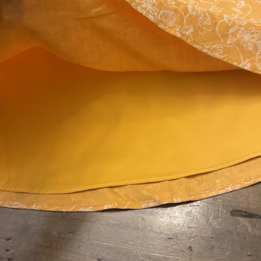 Hinge yellow floral midi skirt elastic waist size XS lined‎ - Image 4