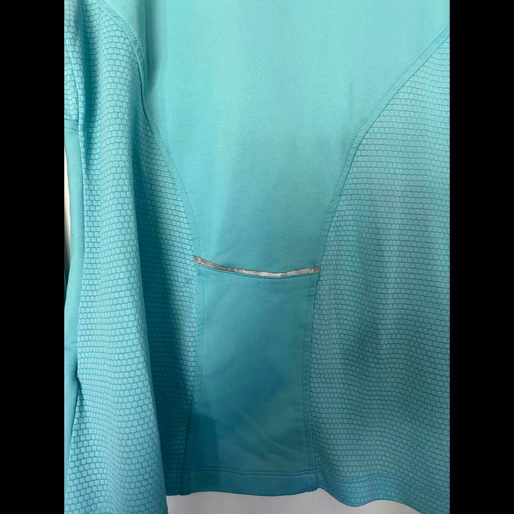 Adidas Light Blue Half-Zip Performance Top Size Large - Image 6